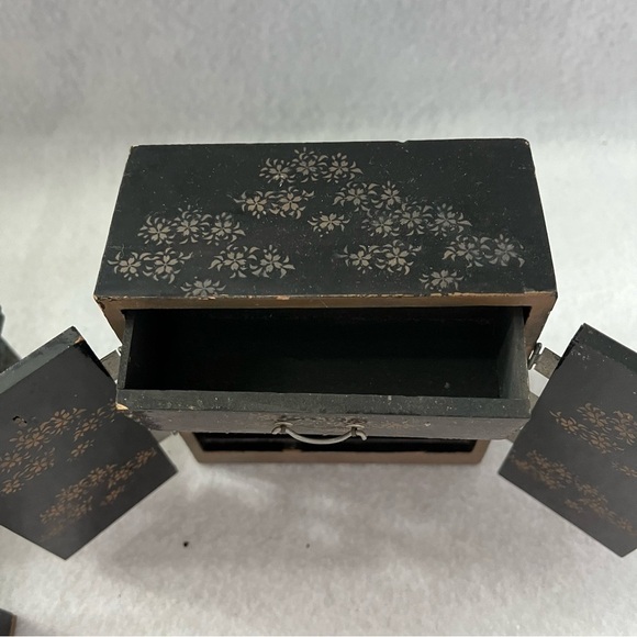 Set of 4 JAPAN MINI FURNITURE SET Chest of Drawers Trunks Black - Picture 11 of 16